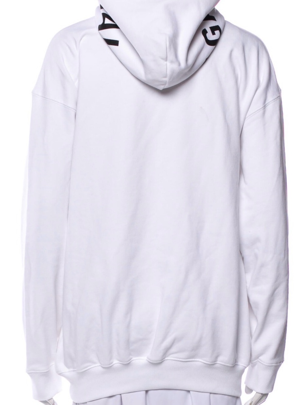 Balenciaga White Hoodie with Black Logo Hood